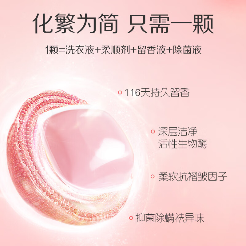 蒂姆森芯香氛浓缩洗衣凝珠(粉黛花海)*80颗高清大图