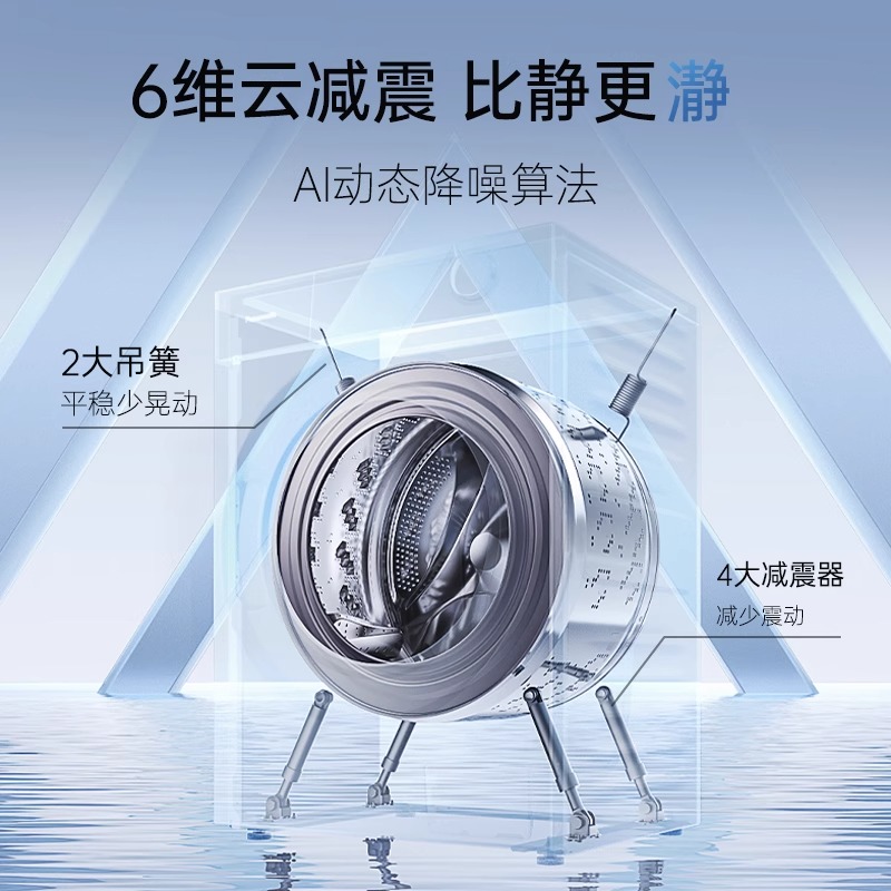 [超薄全嵌]松下小薄荷S5家用10kg全自动滚筒洗衣机XQG100-M2N1高清大图