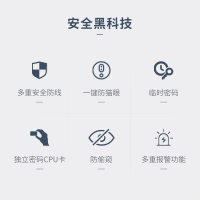 凯迪仕(Kaadas)指纹锁F1曜石黑密码锁卡片锁WiFi远程临时密码家用防盗门木门