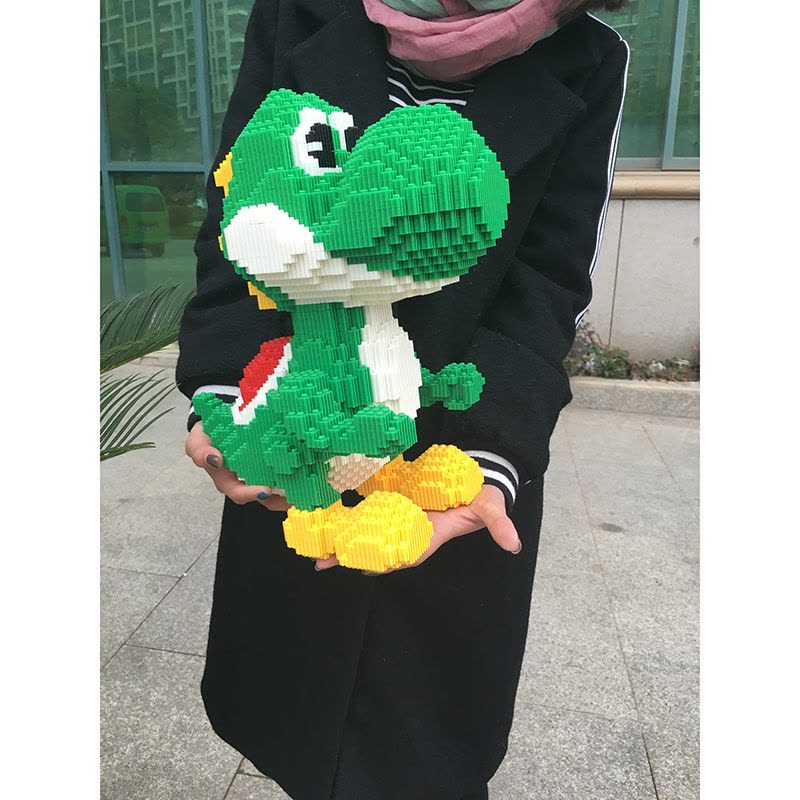 成人钻石拼接小颗粒拼装积木玩具大号兼容乐高马里奥龙猫狐狸 嬉仔红绿马里奥2只XZ8001-02图片