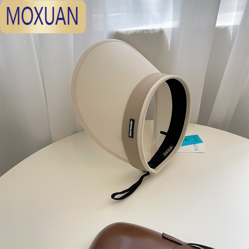 MOXUAN夏季uv防晒帽女韩国大檐显脸小空顶帽户外出游骑车遮阳帽帽子