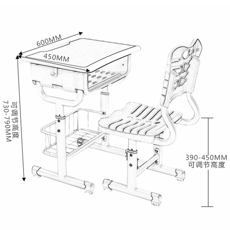 鑫金虎 培训班课桌椅写字台单人学习桌家用高清大图