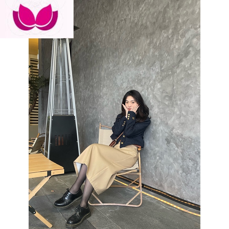 七斓名媛法式小香风外套女2023新款套装高级感半身裙套 S 卡其色半身裙