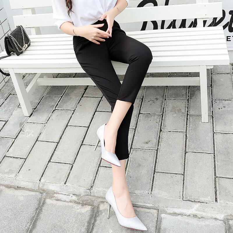 西装裤女九分裤直筒小脚高腰休闲烟管裤秋季宽松显瘦工装哈伦裤子