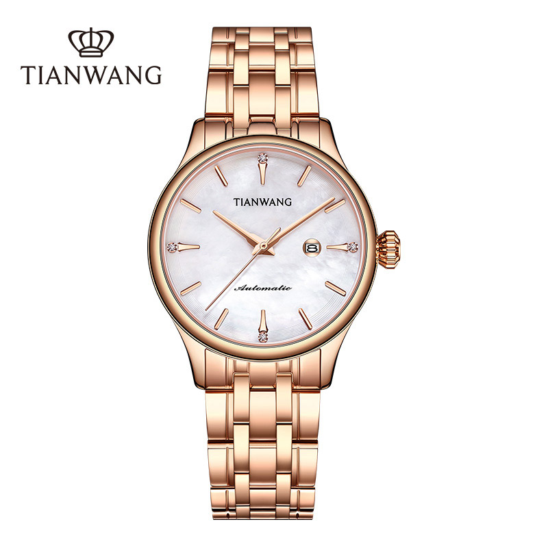天王表(TIANWANG)手表 女表新品小绿表极光母贝表时尚潮流机械表女士手表51134