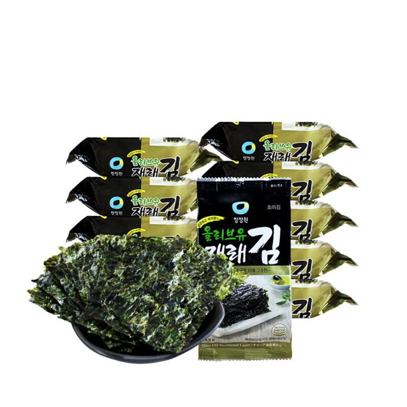 清净园烤海苔韩国进口儿童零食即食海苔片拌饭包饭4545盒