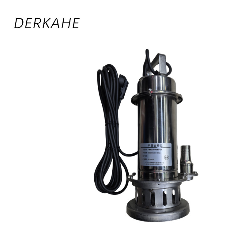 DERKAHE WQ(D)-B不锈钢污水污物潜水电泵 WQD10-10-0.75B(Z) 台高清大图