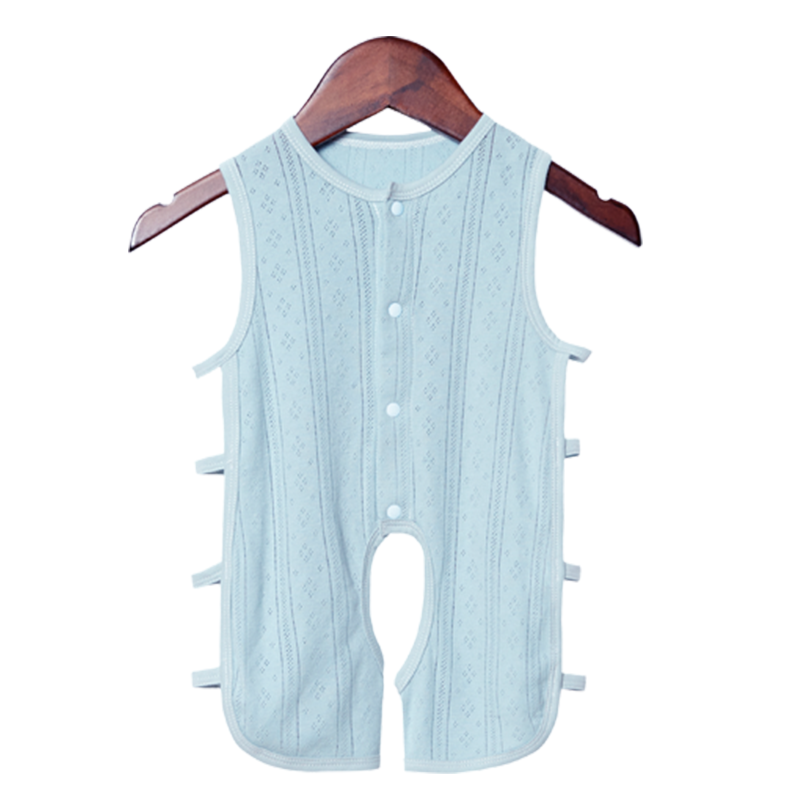 惠惠童年 无袖婴儿连体衣5002 宝宝衣服纯棉爬服 琵琶衣背心睡衣开档1岁2岁空调服 夏季新款