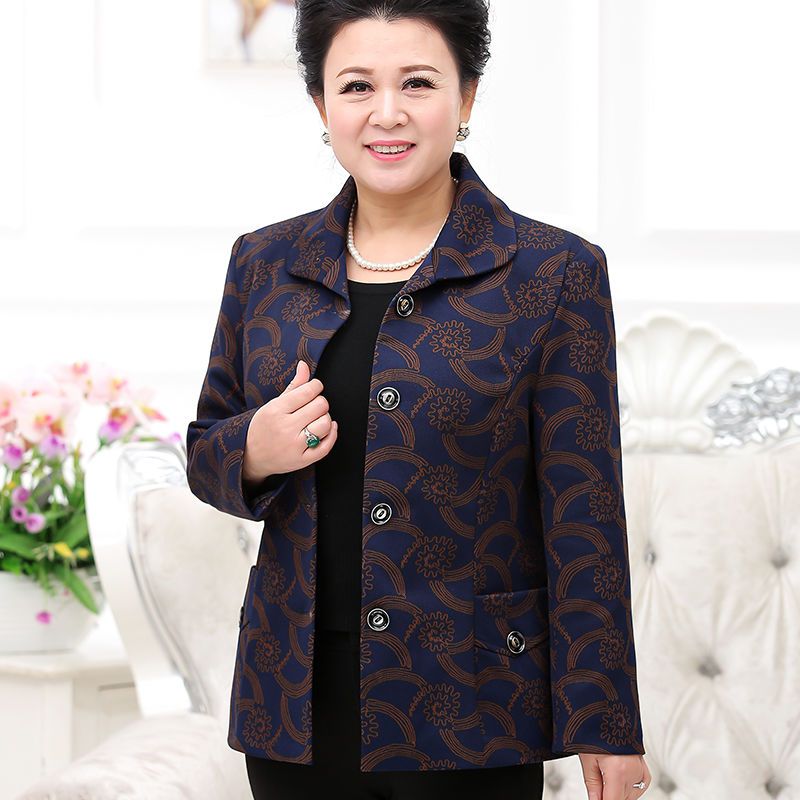 中老年女装妈妈装春秋装新款上衣老年人衣服女奶奶外套老太太衣服