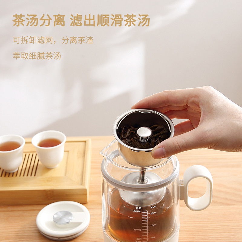 德世朗 养生壶煮茶器煮茶壶电水壶热水壶烧水壶电热水壶迷你玻璃花茶壶黑茶 DDQ-SH215高清大图