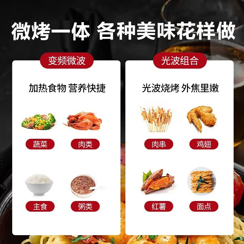 格兰仕变频微波炉烤箱一体机900瓦速热23升平板易清洁省电一级能效光波烧烤快速解冻BM1高清大图