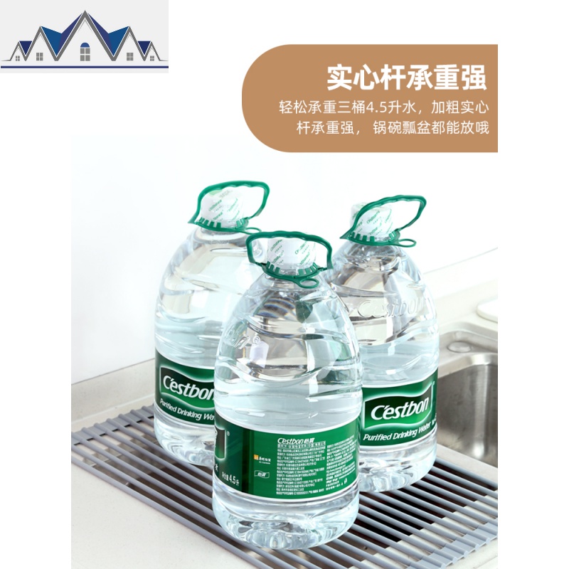 水沥水架可折叠不锈钢厨房收纳碗架篮放碗碗碟洗碗池置物架 三维工匠高清大图
