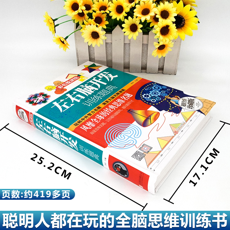 [醉染正版]左右脑开发训练题典数学思维逻辑训练书左右全脑智力开发初中小学生四五六七八年级课外书彩图精装青少年读物益智游戏高清大图