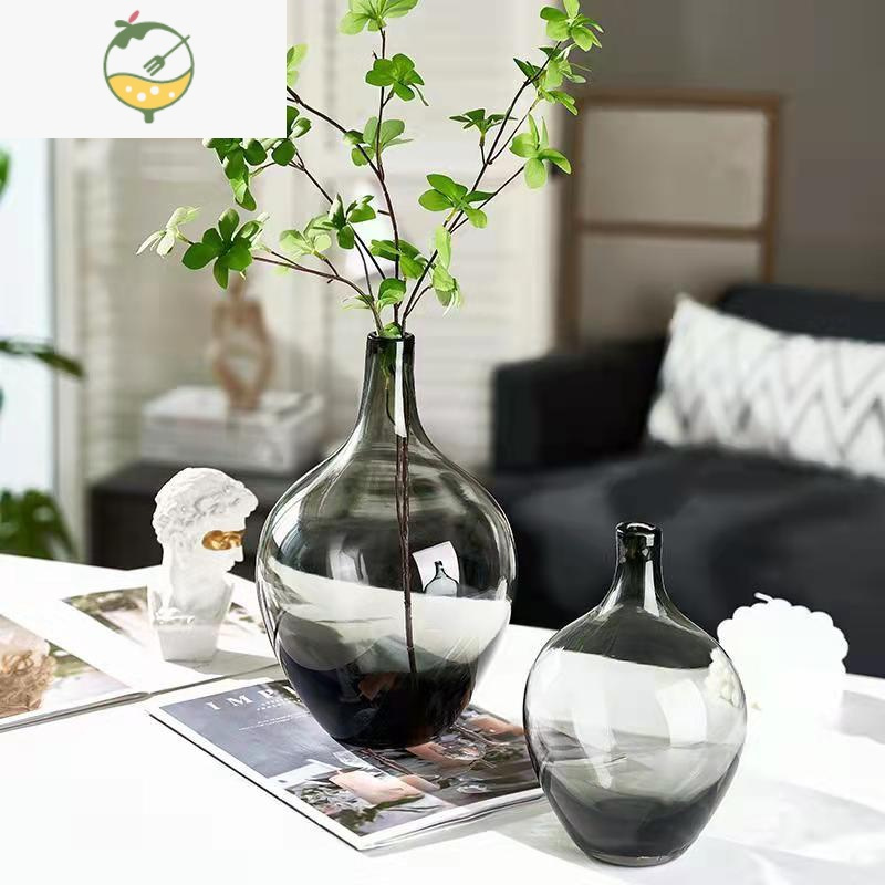 yicheng日系吊钟花瓶台面居家装饰水样花器玻璃简约现代透明客厅卧室