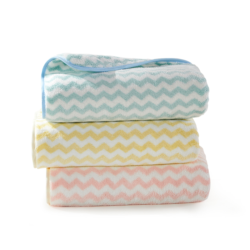 洁玉 欧洛珊瑚绒柔软毛巾34*76cm 1条装 J0030F 黄色