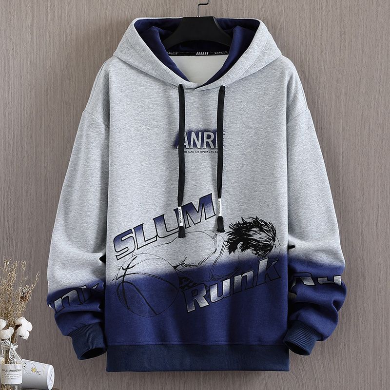 青少年13大童卫衣男春秋装16中学生长袖体恤韩版运动连帽套装 单件上衣春秋款112灰色 S60-80斤