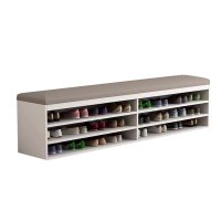 华夏京铁城 看台换鞋凳 收纳柜无门款 米