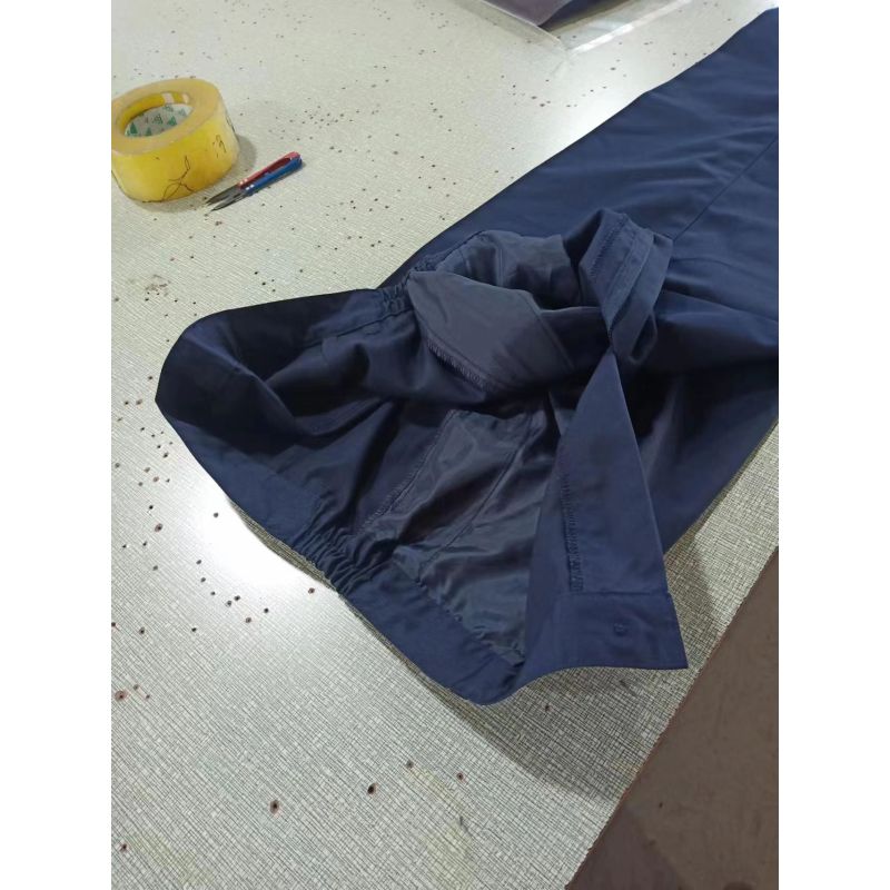 纯棉长袖工作服深蓝色防静电服套装拉链款 含上衣+裤子