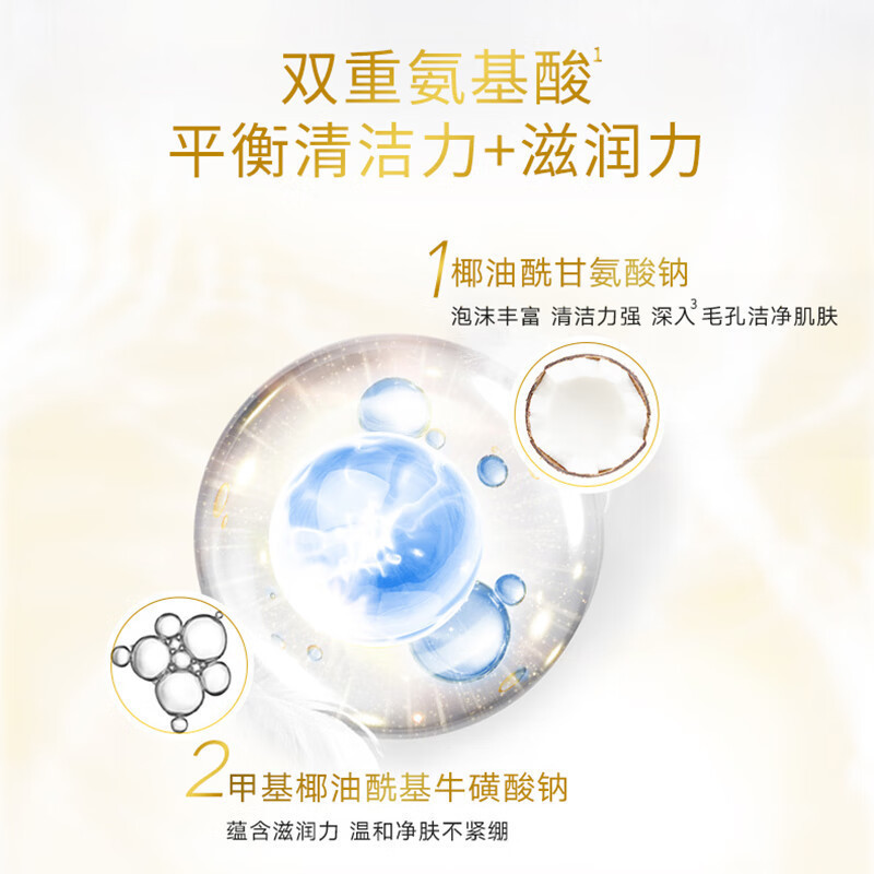 旁氏(POND’S)焕采净澈系列氨基酸洁洗面奶乳补水保湿护肤男女士通用 [米粹]水润柔嫩90g*1支