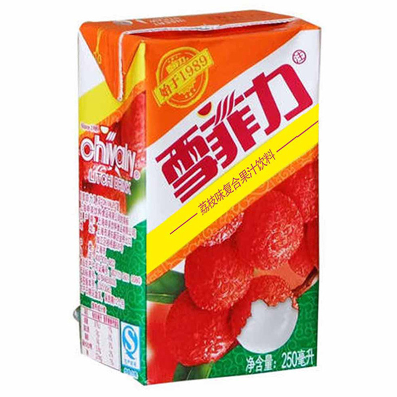 雪菲力 荔枝味 果味汽水饮料 250ml*24盒 整箱装 可口可乐出品