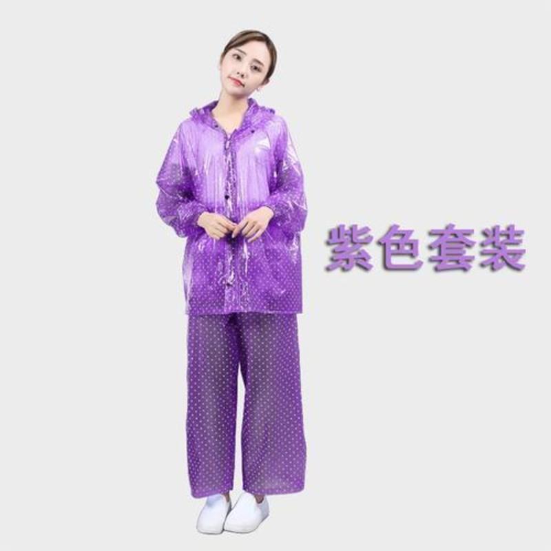 雨衣雨裤套装分体防水男女电瓶车骑行全身加厚钓鱼防暴雨雨衣 单独上衣(紫色) 均码(160-172cm身高)
