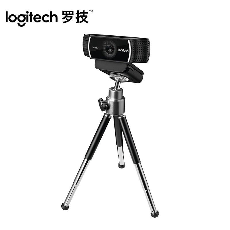 罗技(Logitech)C922 PRO高清摄像头带麦克风台式1080P+小支架/台(BY )