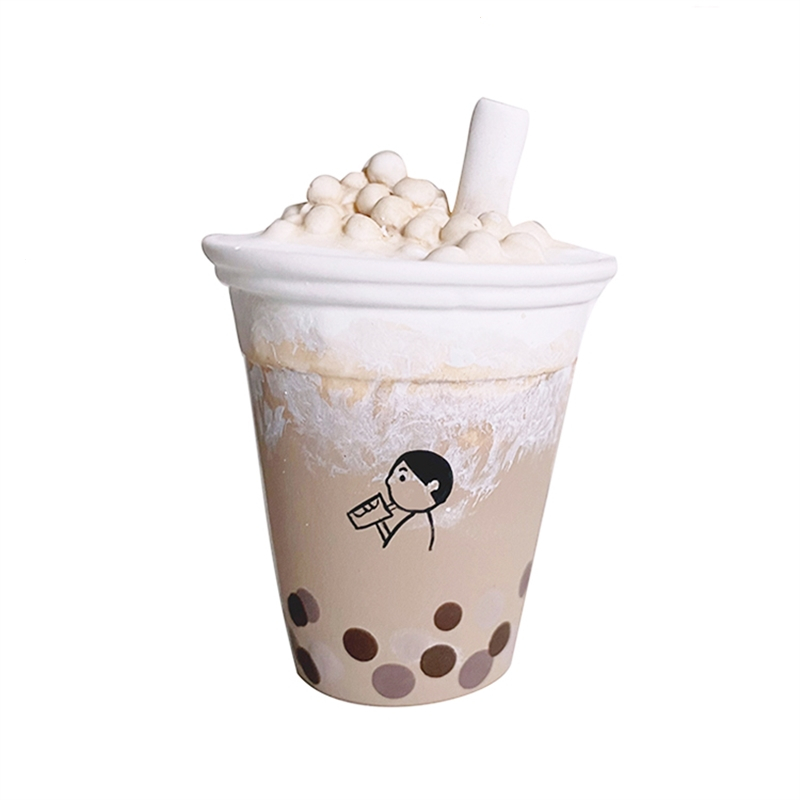 闪电客车载香水网红奶茶汽车空调出风口夹车内装饰手工香薰石膏礼物