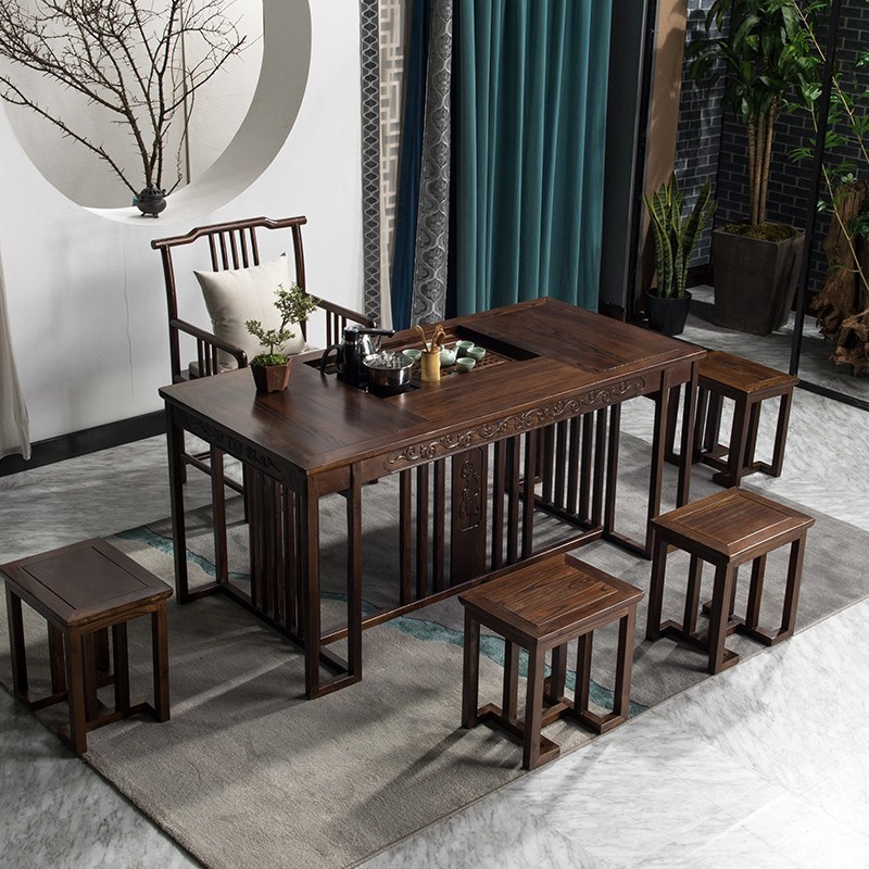 彬蔚简易茶台办公室茶桌椅组合简约现代泡茶桌实木套装商用家用喝茶桌