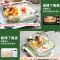 玻璃饭盒便当盒微波炉专用加热保鲜盒分隔学生保温餐盒套装上班族 樱花粉 420圆碗
