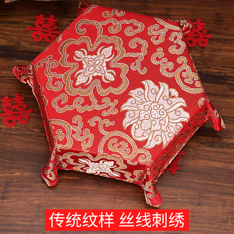 苏杭绸缎糖果盘果盆复古嫁妆中式创意结婚装饰布置婚庆用品