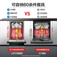 海尔(Haier)洗碗机X1家用全自动独立嵌入两用 纤薄机身 80℃双微蒸汽高温消毒 直热烘干