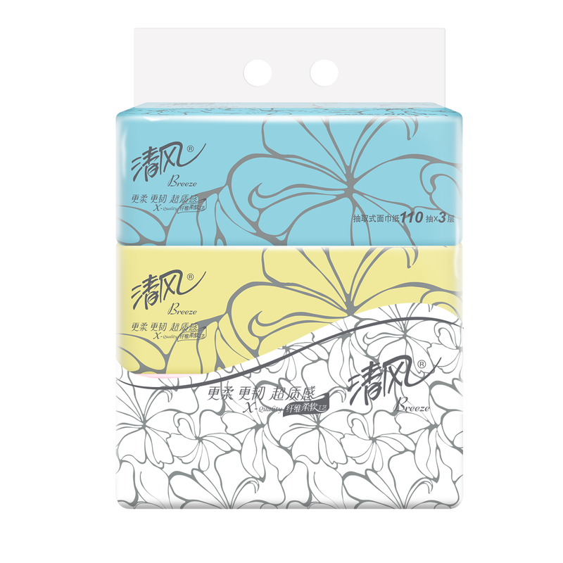 清风抽取式面巾3层110抽3包*1提 AR33LS1高清大图