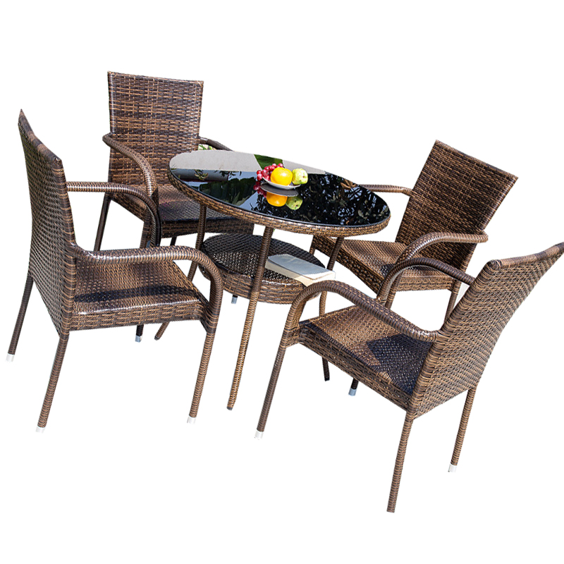 汐户外桌圆桌加四椅套高清大图