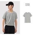 美特斯邦威纯色短袖男女同款夏季新款纯棉T恤打底潮流透气上衣 175/96A/L 中灰色