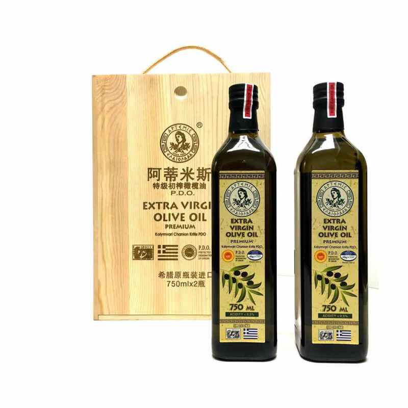 ARTEMIS阿蒂米斯P.D.O系列 希腊进口特级初榨橄榄油 750ML*2 礼盒