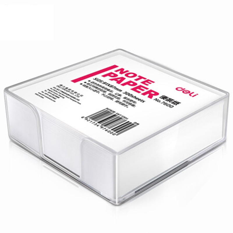 得力7600 带盒便签纸便条纸便签本办公用品91×87mm/300页