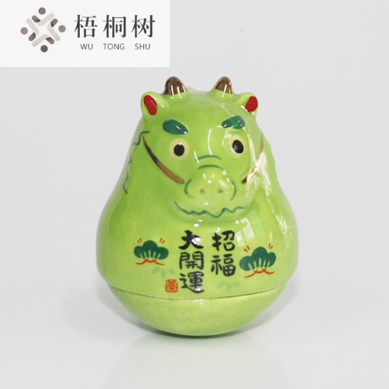 日本十二生肖迷你招财猫动物不倒翁陶瓷摆件生日礼品装饰品