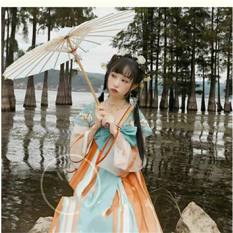 HD [瑶遇见神鹿-王者荣耀联名款]国风汉服连衣裙原创 长袖连衣裙S高清大图