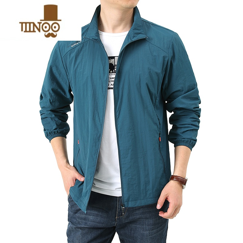 YANXU2023夏季新款男装立领无帽超薄款冰丝防晒衣男夏季外套透气防晒服高清大图