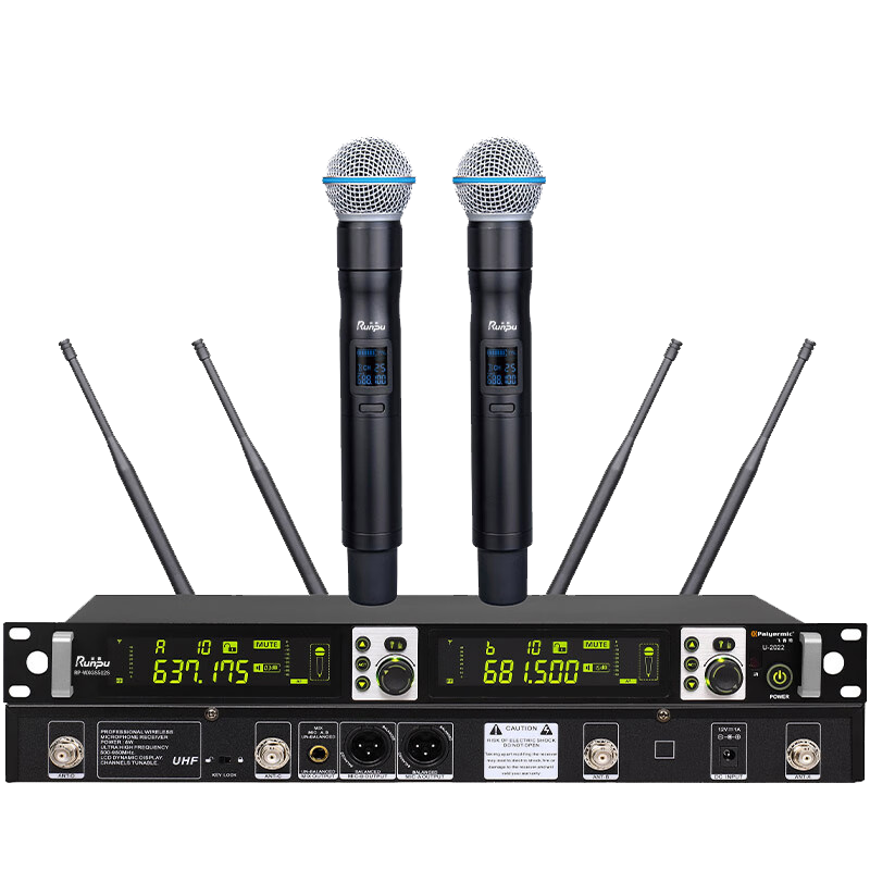 润普Runpu 国产化 专业会议话筒 真分集 无线一拖二手持式麦克风RP-WXGS512S高清大图