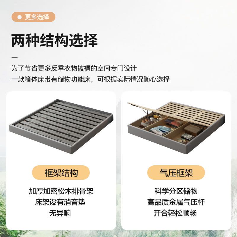 欧梵森 床 意式双人床轻奢科技布美式软床1.5米主卧床家用储物床婚床1.8米北欧软包床欧式大床现代简约大小户型图片