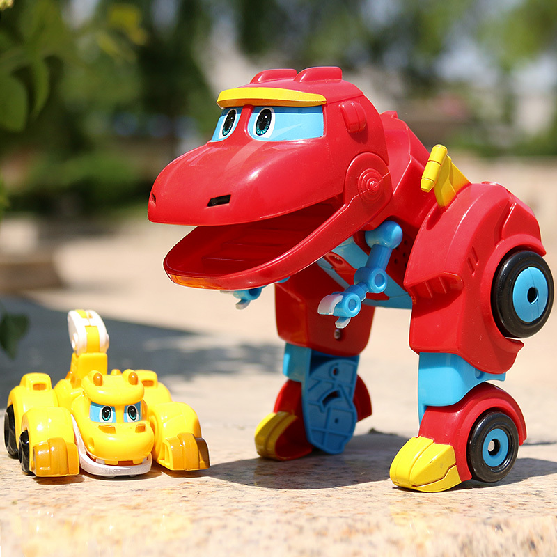 帮帮龙出动玩具4款大号恐龙探险队韦斯汤姆发声变形车男孩全套装遥控