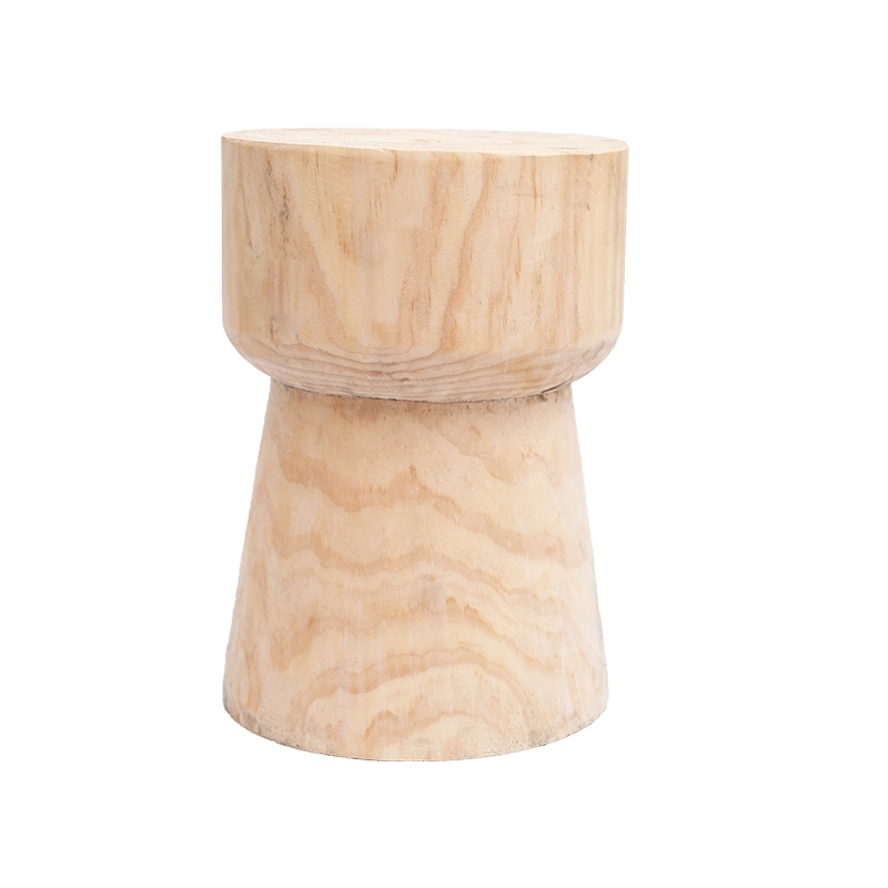 森美人实木原木圆凳子树桩木桩凳花架树墩木头边几茶几简约北欧小木墩子 原木色（直径32cm高45cm）酒杯形