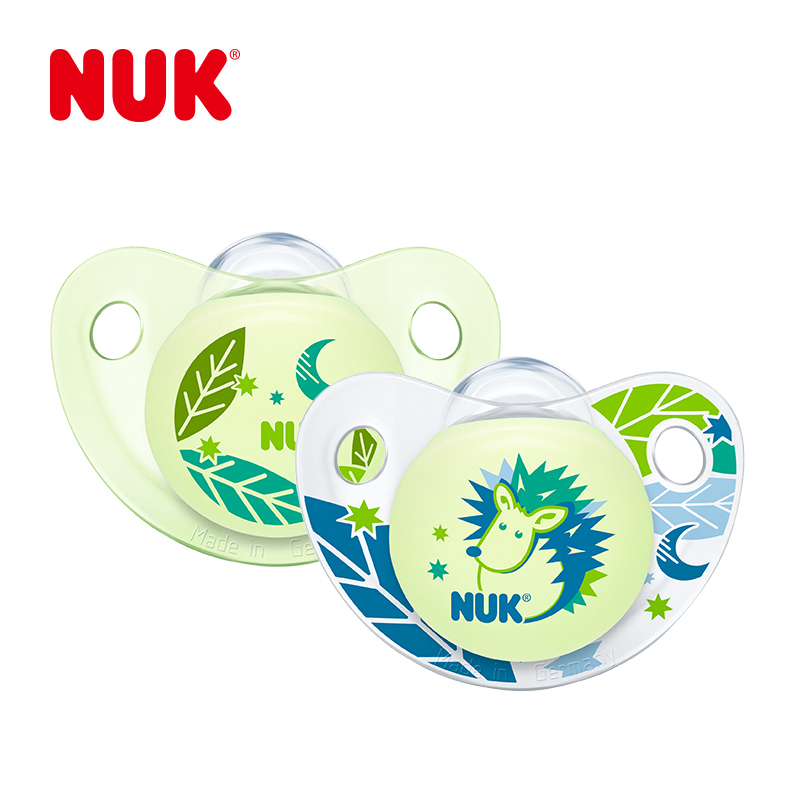 NUK夜光型硅胶安抚奶嘴(0-6个月)花型随机