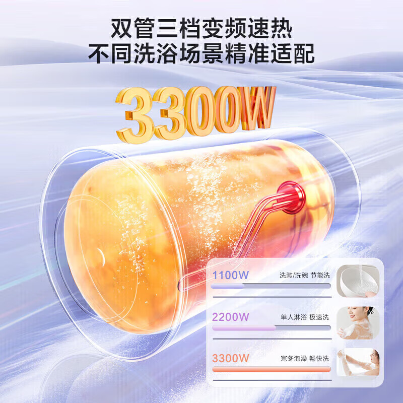 万和(Vanward)[节能星Q2Ultra]电热水器50升一级能效3300W三档变频速热出水断电安全终身免换镁棒高清大图