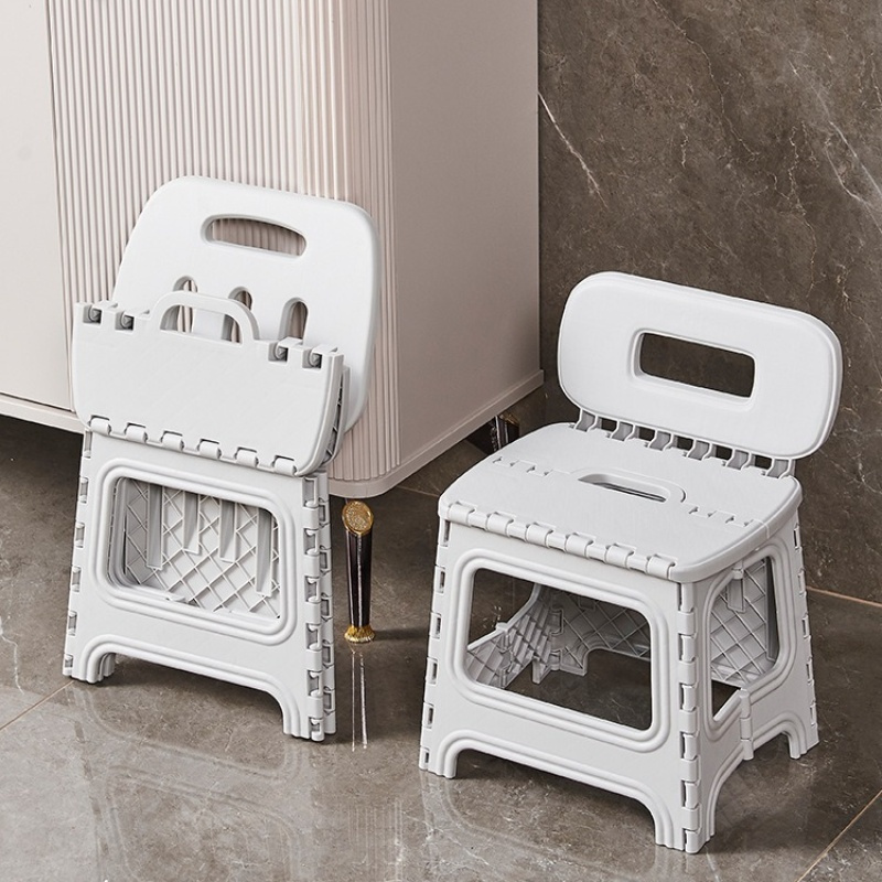 丽佳邦家用换鞋凳便携式成人折叠小板凳钓鱼乘火车马扎靠背小椅晨暮灰矮款靠背高清大图