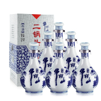 牛栏山 白酒 清香型 二锅头 青花瓷 52度 500ml*6瓶 整箱装(内含三个礼品袋)