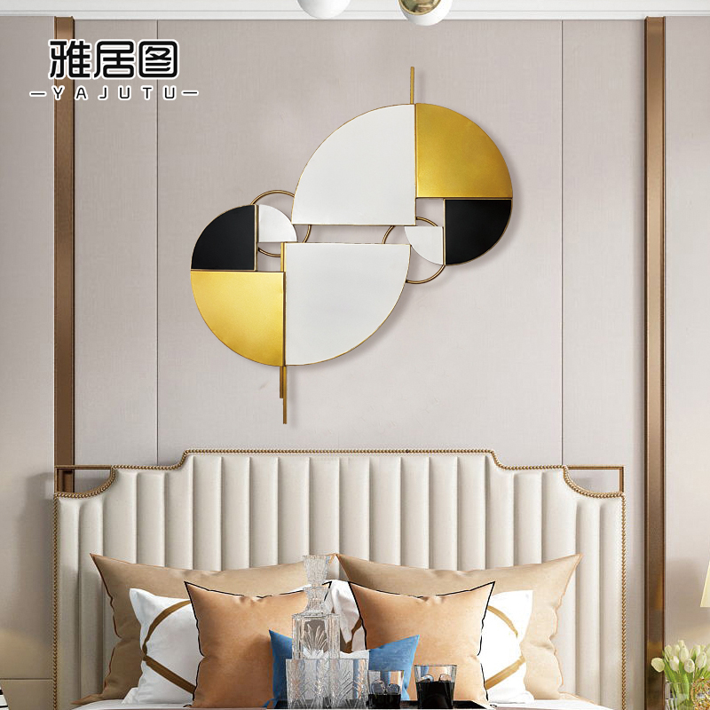 轻奢北欧扇形金属墙面装饰挂件餐厅客厅玄关铁艺创意墙饰壁挂壁饰 三维工匠 90*90cm高清大图