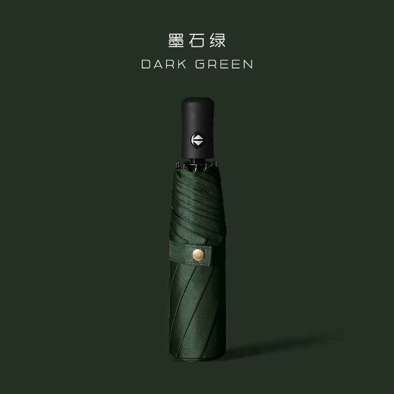 旭晴8骨黑胶防晒晴雨两用自动伞 墨石绿