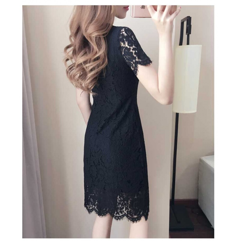 加大码女装2018夏装遮肚子显瘦蕾丝连衣裙胖妹妹洋气礼服长裙